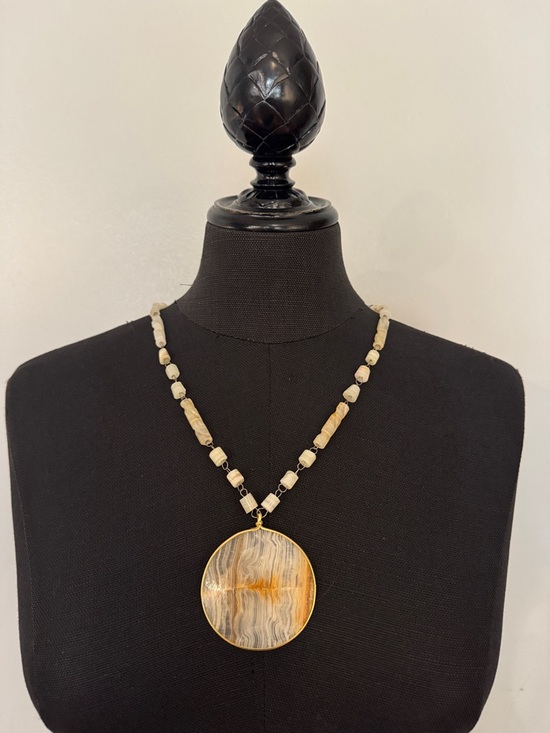 70s Vintage Agate Pendant Necklace - Picture 13 of 13